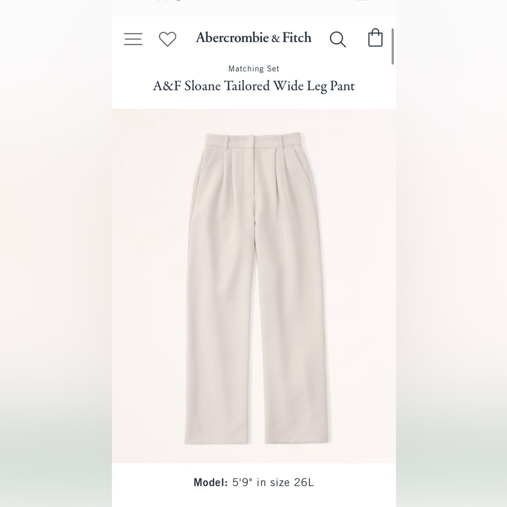 Abercrombie Sloan tailored pant size 6/28 light taupe